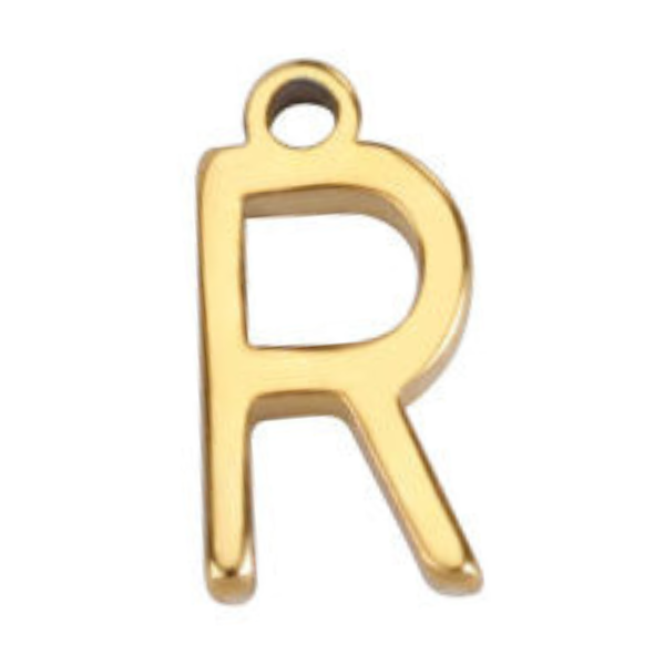 "R" Gold 8x4mm