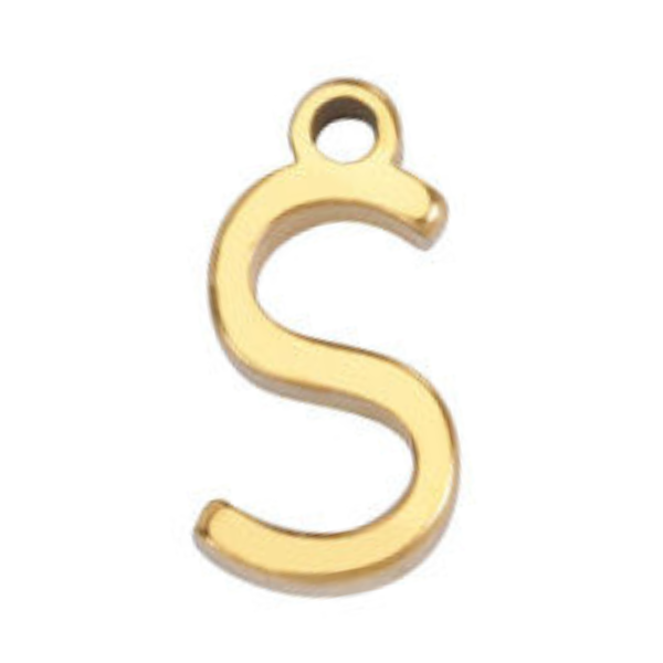 "S" Gold 8x4mm