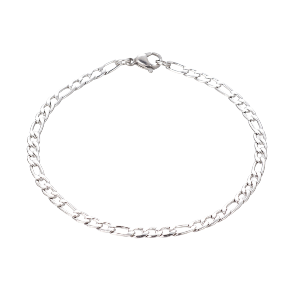 Silver Tri-Link Anklet