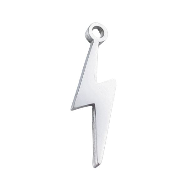 Lightning Bolt Silver 18x5mm