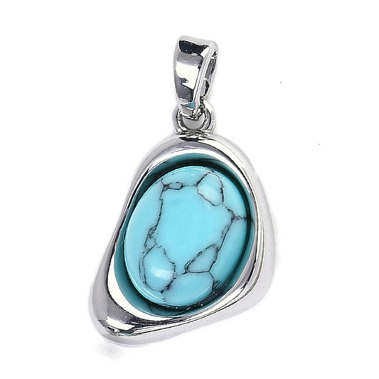 Turquoise Pendant Silver 11x18mm