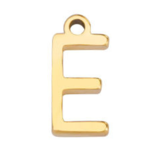 "E" Gold 8x4mm