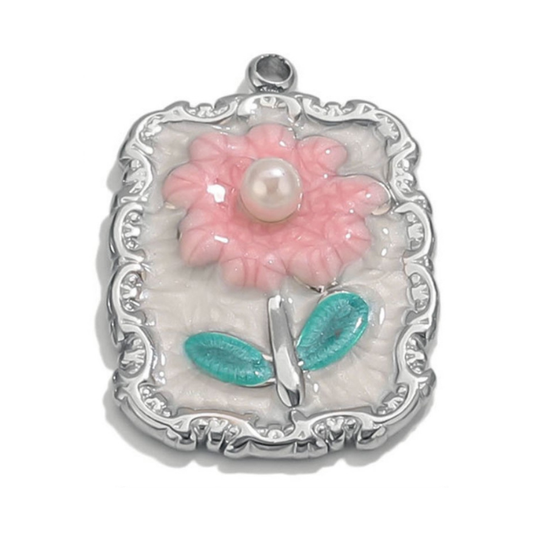 Colored Flower Silver