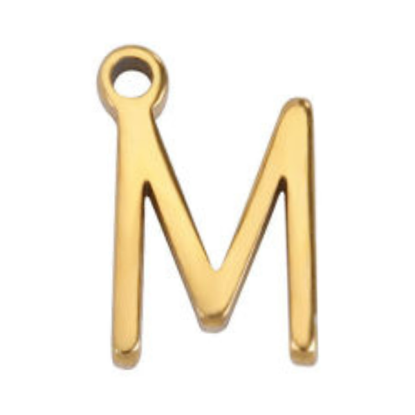 "M" Gold 8x4mm