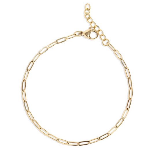 Gold Paperclip Anklet