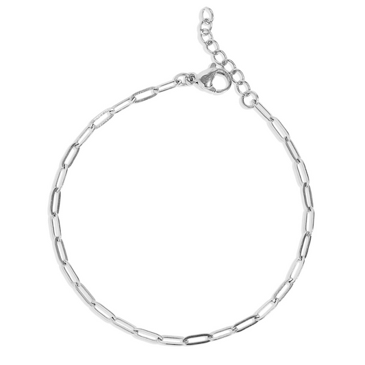 Silver Paperclip Anklet
