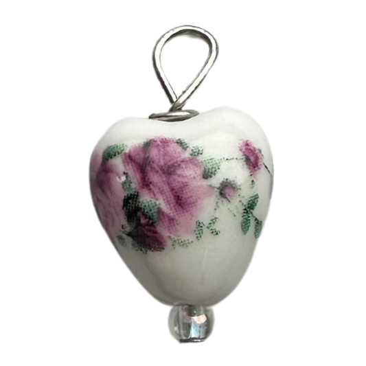 Floral Pattern Silver 13x12mm