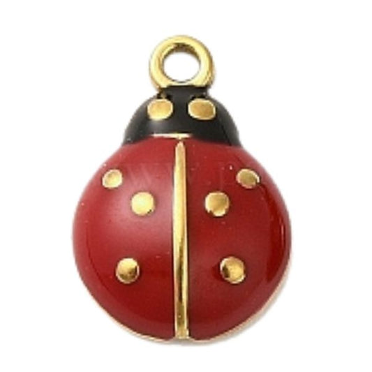 Ladybug Gold 12x8mm