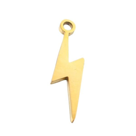 Lightning Bolt Gold 18x5mm