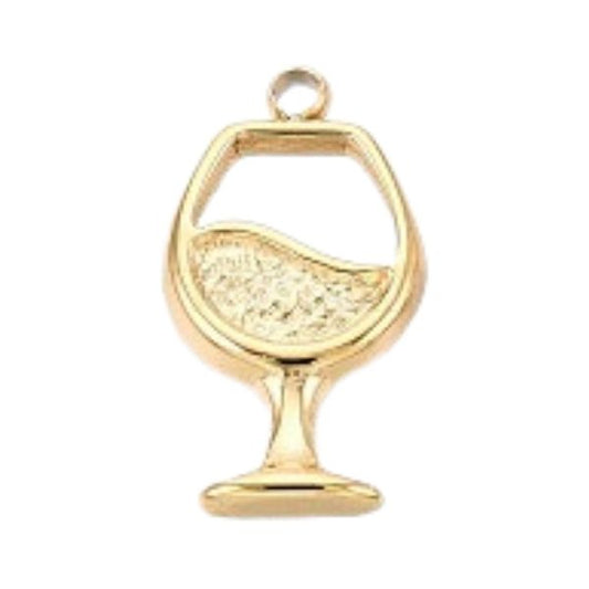 Wine Glass Gold 14x7mm