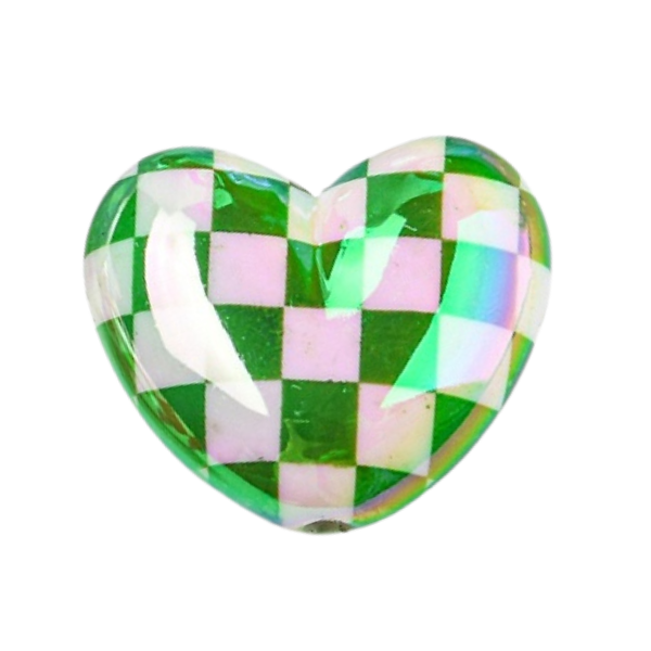 Heart Green 25x21mm