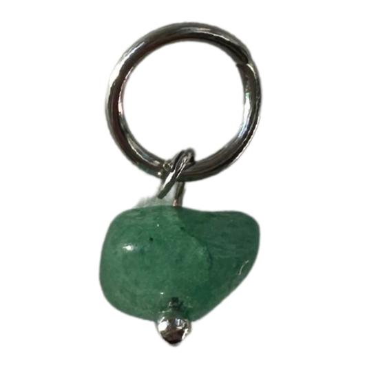 Green Stone Silver ~5mmx10mm
