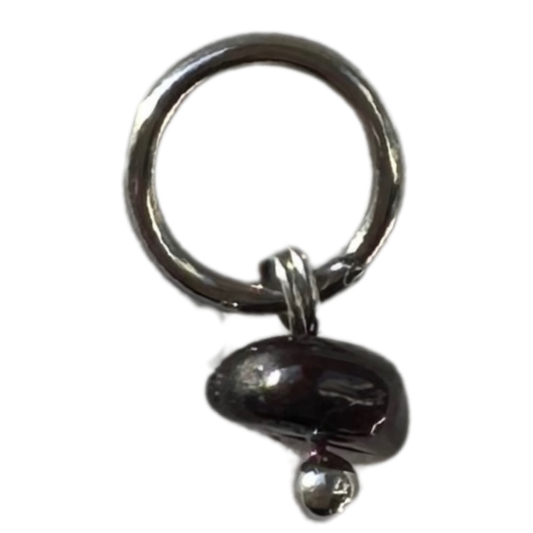Maroon Stone Silver ~5mmx10mm