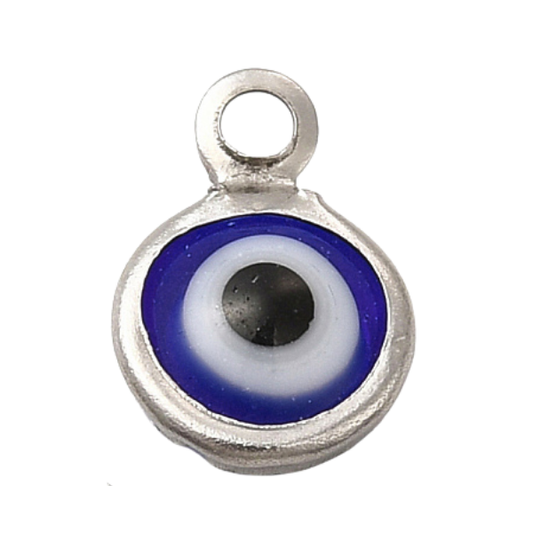 Mini Evil Eye Silver 9x6mm