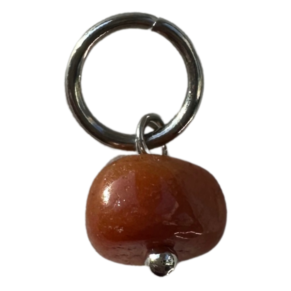Red Stone Silver ~5mmx10mm