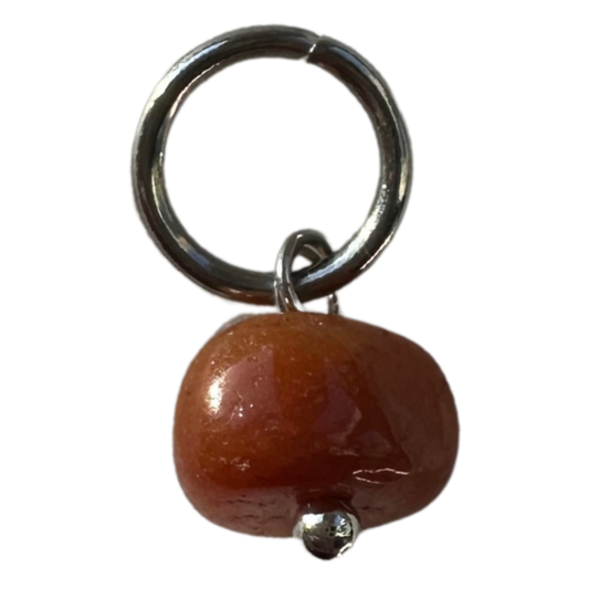 Red Stone Silver ~5mmx10mm