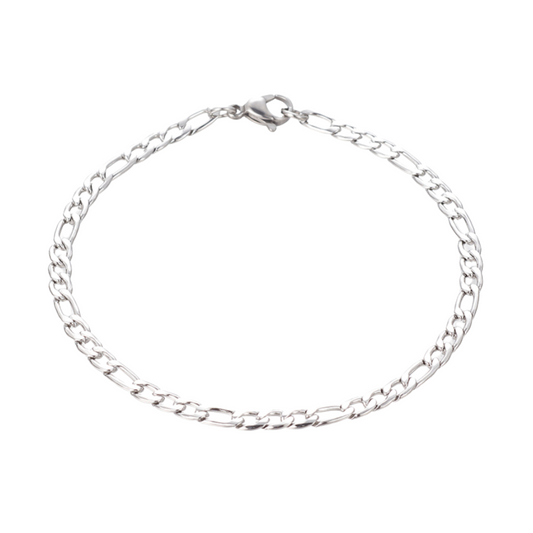 Silver Tri-Link Anklet