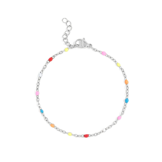 Silver Enamel Bracelet