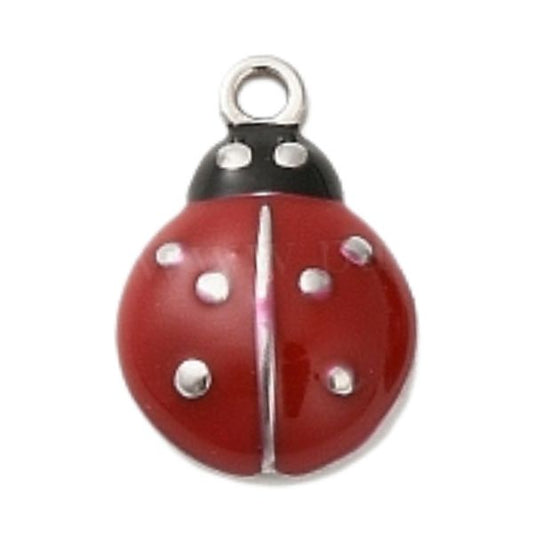 Ladybug Silver 12x8mm