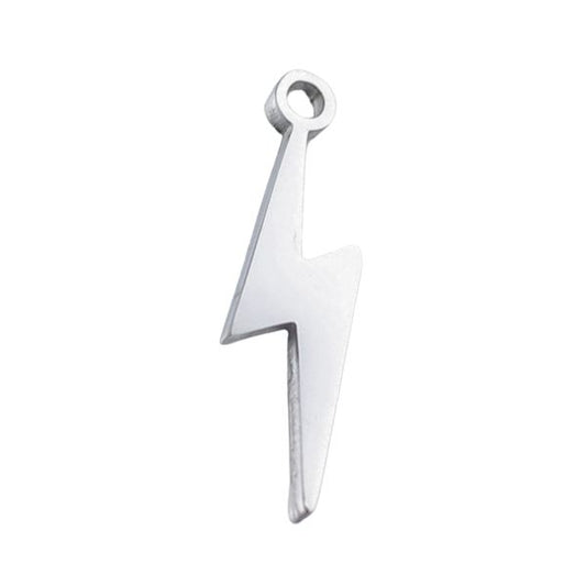 Lightning Bolt Silver 18x5mm