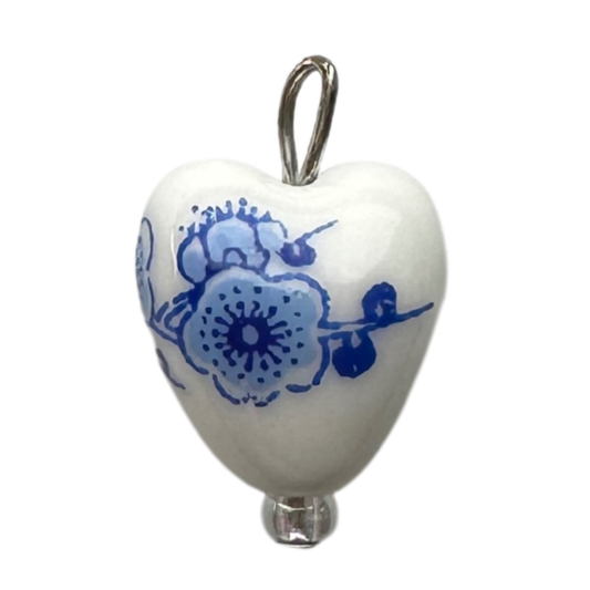 Teacup Print Silver 13x12mm
